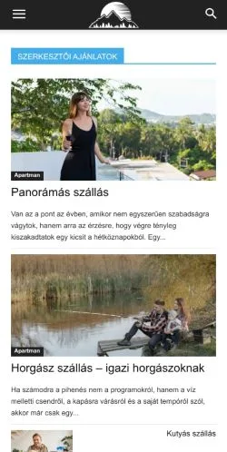 Podgląd witryny Szállás Mutató, medium z kraju Węgry do artykułów sponsorowanych