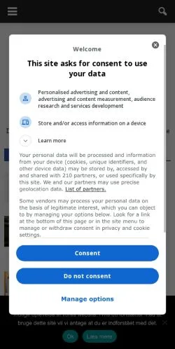 Anteprima del sito Det Aktuelle Net, media di Danimarca per articoli sponsorizzati