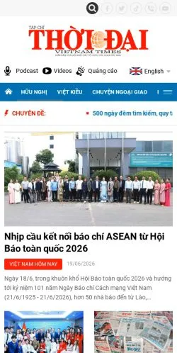 Anteprima del sito Thời Đại, media di Vietnam per articoli sponsorizzati