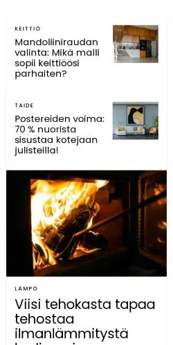 Anteprima del sito uusivilla.fi, media di Finlandia per articoli sponsorizzati