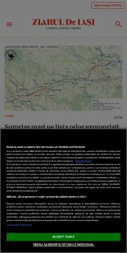 Anteprima del sito Ziarul de Iaşi, media di Romania per articoli sponsorizzati
