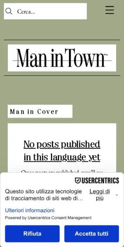スポンサード記事向けのアメリカ合衆国メディア、Man in Townのサイトプレビュー