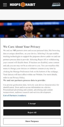 Anteprima del sito Hoops Habit, media di Stati Uniti per articoli sponsorizzati