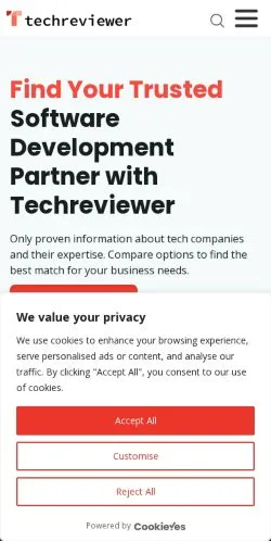 Sponsorlu makaleler için Amerika Birleşik Devletleri medyası Techreviewer sitesinin önizlemesi