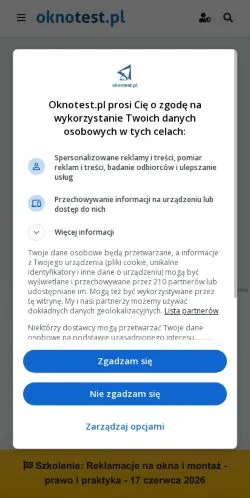 Voorbeeld van de site OKNOTEST, medium uit Polen voor gesponsorde artikelen