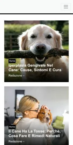 Anteprima del sito Razze di Cani, media di Italia per articoli sponsorizzati