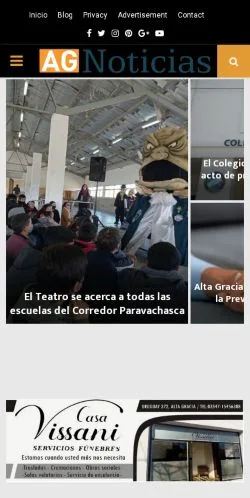 Anteprima del sito AG Noticias, media di Spagna per articoli sponsorizzati
