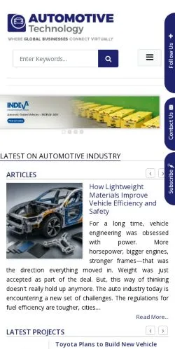 スポンサード記事向けのイギリスメディア、automotive-technologyのサイトプレビュー