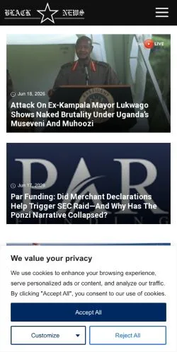Anteprima del sito Black Star News, media di Stati Uniti per articoli sponsorizzati