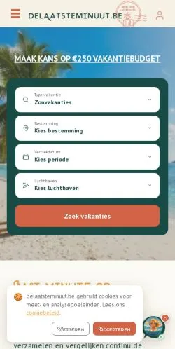 Podgląd witryny De Laatste Minuut, medium z kraju Belgia do artykułów sponsorowanych