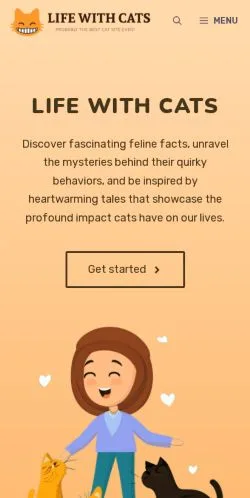 Anteprima del sito Life With Cats, media di Stati Uniti per articoli sponsorizzati