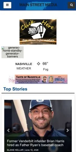 Podgląd witryny Main Street Media of Tennessee, medium z kraju Stany Zjednoczone do artykułów sponsorowanych