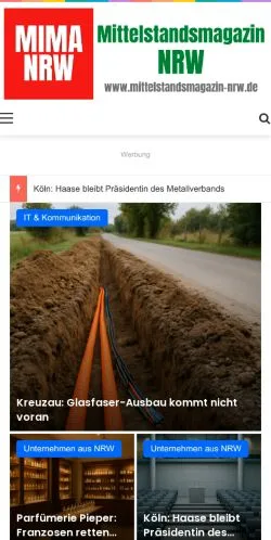 Anteprima del sito Mittelstandsmagazin NRW, media di Germania per articoli sponsorizzati
