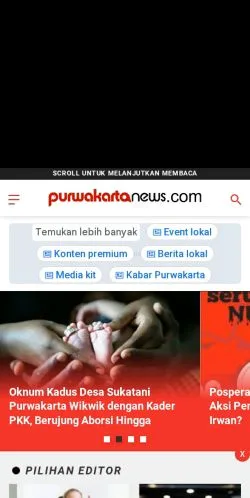 Vista previa del sitio Purwakarta News, medio de Indonesia para artículos patrocinados