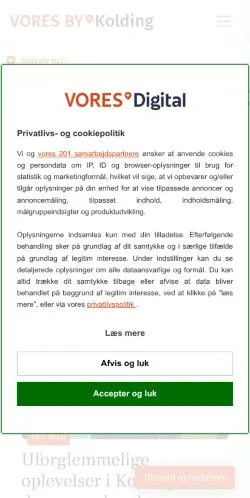 Podgląd witryny VORES By Kolding, medium z kraju Dania do artykułów sponsorowanych