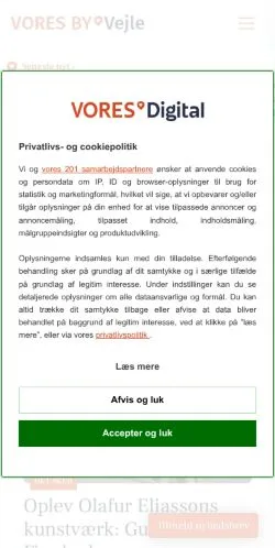 Anteprima del sito VORES By Vejle, media di Danimarca per articoli sponsorizzati