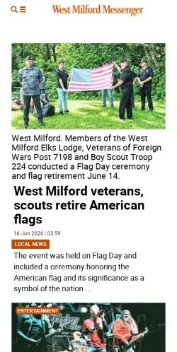 Anteprima del sito The West Milford Messenger, media di Stati Uniti per articoli sponsorizzati