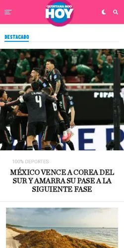 Anteprima del sito Quintana Roo Hoy, media di Messico per articoli sponsorizzati