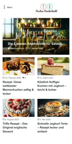 Anteprima del sito Kochen Kinderleicht, media di Germania per articoli sponsorizzati