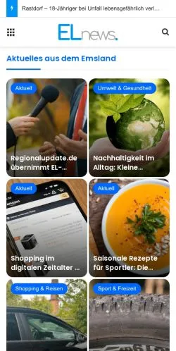 Anteprima del sito EL News, media di Germania per articoli sponsorizzati
