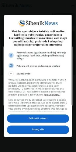 스폰서 기사용 크로아티아 매체 Šibenski Portal 사이트 미리보기