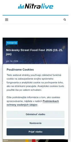 Vorschau der Website Nitralive | Nitra - spravodajstvo, Medium aus Slowakei für gesponserte Artikel
