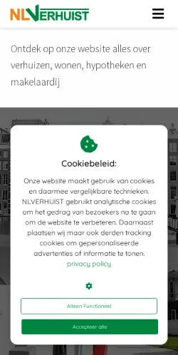 Podgląd witryny NLVerhuist, medium z kraju Holandia do artykułów sponsorowanych