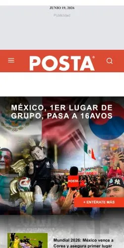 Forhåndsvisning af POSTA, medie fra Mexico til sponsorerede artikler