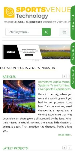 Anteprima del sito Sportsvenue Technology, media di Regno Unito per articoli sponsorizzati