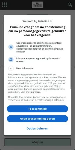 Vista previa del sitio TwinZine, medio de Países Bajos para artículos patrocinados