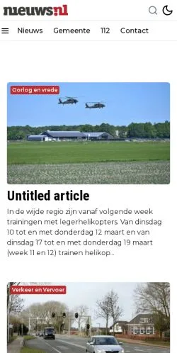 스폰서 기사용 네덜란드 매체 Zwartewaterland Nieuws 사이트 미리보기