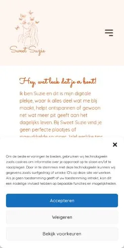 Anteprima del sito Sweetsuzie, media di Paesi Bassi per articoli sponsorizzati