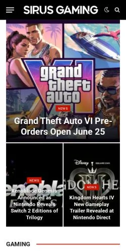 Preview of the Sirus Gaming website, a media outlet in United States for sponsored articles