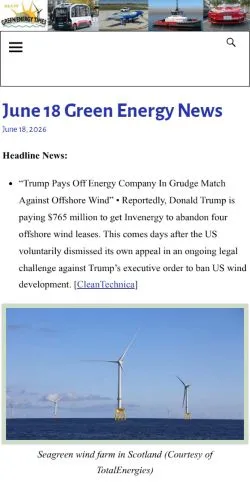 Podgląd witryny Green Energy Times, medium z kraju Stany Zjednoczone do artykułów sponsorowanych
