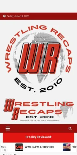 Anteprima del sito Wrestling Recaps, media di Stati Uniti per articoli sponsorizzati