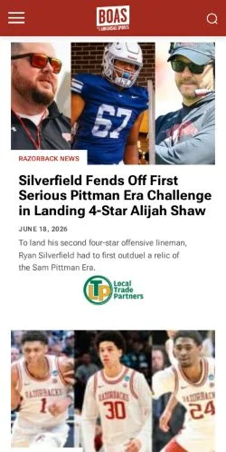 Anteprima del sito Best of Arkansas Sports, media di Stati Uniti per articoli sponsorizzati