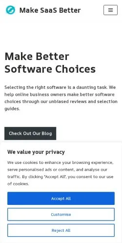 Voorbeeld van de site Make SaaS Better, medium uit Verenigde Staten voor gesponsorde artikelen