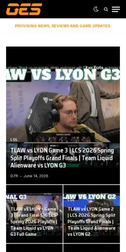 Podgląd witryny Online eSports, medium z kraju Stany Zjednoczone do artykułów sponsorowanych