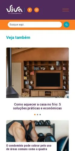 Anteprima del sito Viva o Condomínio, media di Brasile per articoli sponsorizzati