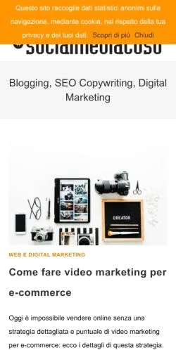 Anteprima del sito Socialmediacoso, media di Italia per articoli sponsorizzati