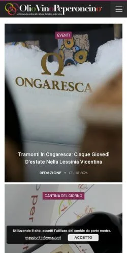 Anteprima del sito Olio Vino Peperoncino, media di Italia per articoli sponsorizzati