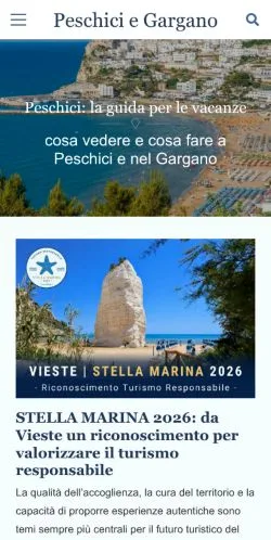 Anteprima del sito Turismo Peschici, media di Italia per articoli sponsorizzati