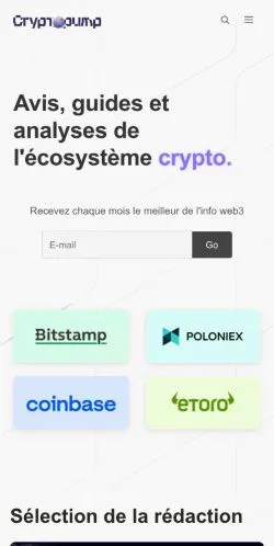 Forhåndsvisning av nettstedet CryptoPump, medium fra Frankrike for sponsede artikler