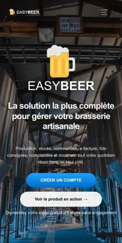 スポンサード記事向けのフランスメディア、Easybeerのサイトプレビュー