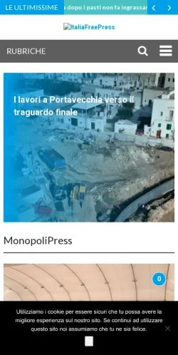 Podgląd witryny MonopoliPress, medium z kraju Włochy do artykułów sponsorowanych