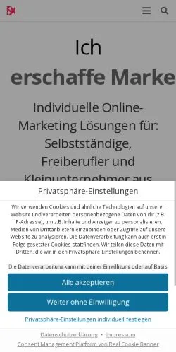 Anteprima del sito KM Online Marketing, media di Germania per articoli sponsorizzati