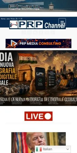 Voorbeeld van de site PRP Channel, medium uit Italië voor gesponsorde artikelen