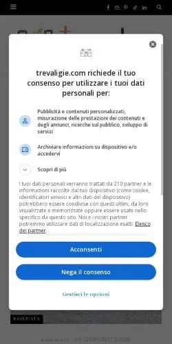 Vista previa del sitio Trevaligie, medio de Italia para artículos patrocinados