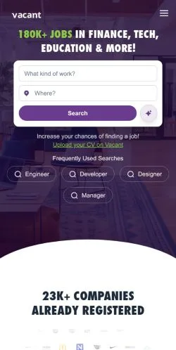 スポンサード記事向けのオランダメディア、Vacantのサイトプレビュー