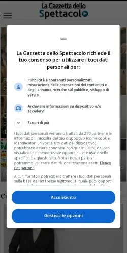 Anteprima del sito La Gazzetta dello Spettacolo, media di Italia per articoli sponsorizzati